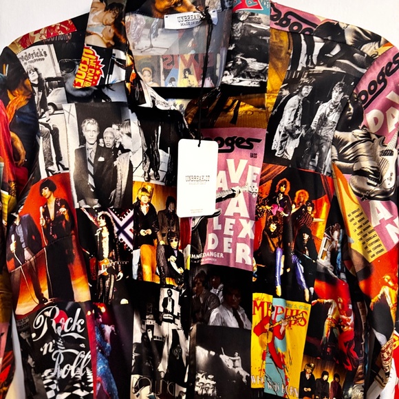 Unbreak.IT Italy Disco Silk  Blouse Button Down Multi Color Small NWT - Picture 7 of 13